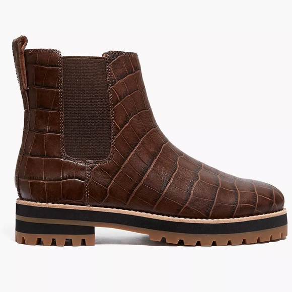 the ivy chelsea boot in croc embossed leather